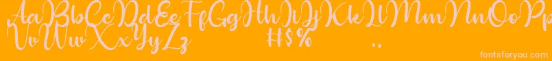 Bollinsh Hunt Personal Use Only Font – Pink Fonts on Orange Background