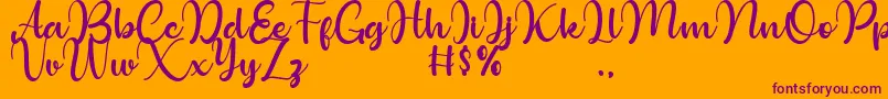 Bollinsh Hunt Personal Use Only Font – Purple Fonts on Orange Background