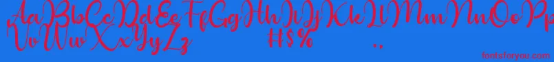 Bollinsh Hunt Personal Use Only Font – Red Fonts on Blue Background