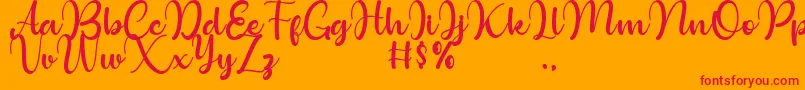 Bollinsh Hunt Personal Use Only Font – Red Fonts on Orange Background