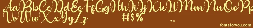 Bollinsh Hunt Personal Use Only Font – Yellow Fonts on Brown Background