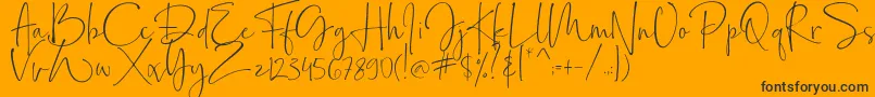 Bollivia Rosilla Demo Font – Black Fonts on Orange Background