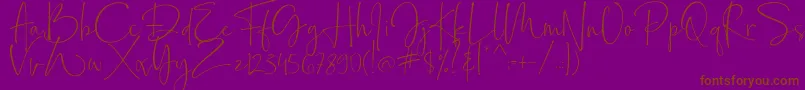 Bollivia Rosilla Demo Font – Brown Fonts on Purple Background