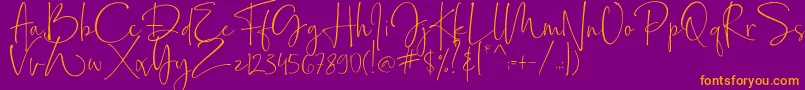 Bollivia Rosilla Demo Font – Orange Fonts on Purple Background