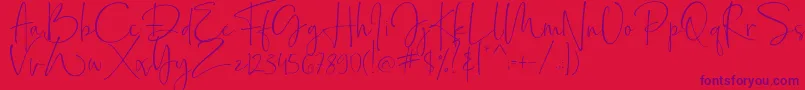 Bollivia Rosilla Demo-fontti – violetit fontit punaisella taustalla
