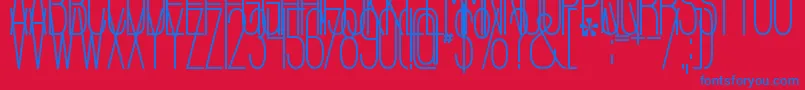 フォントBolognaSansish – 赤い背景に青い文字