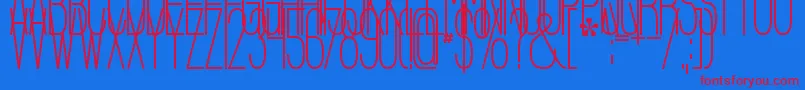 BolognaSansish Font – Red Fonts on Blue Background