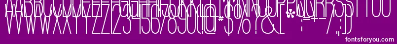 Czcionka BolognaSansish – białe czcionki na fioletowym tle