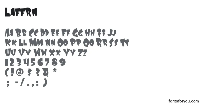 A fonte Laffrn – alfabeto, números, caracteres especiais