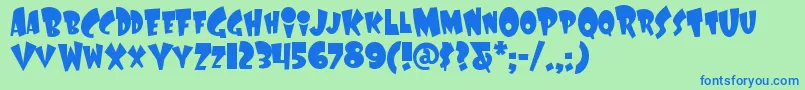 Laffrn Font – Blue Fonts on Green Background