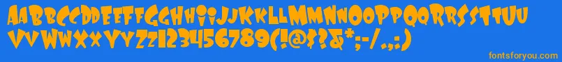 Laffrn Font – Orange Fonts on Blue Background