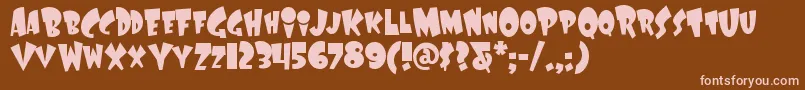 Laffrn Font – Pink Fonts on Brown Background