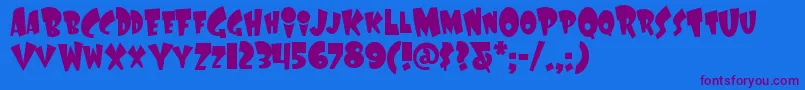 Laffrn Font – Purple Fonts on Blue Background