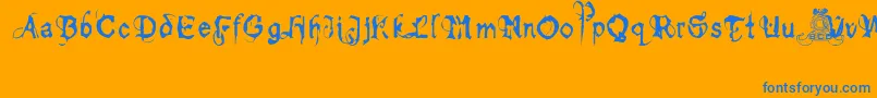 フォントbolt cutter light – オレンジの背景に青い文字
