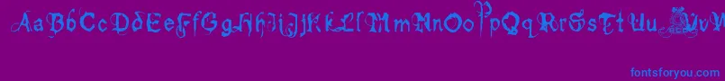 フォントbolt cutter light – 紫色の背景に青い文字