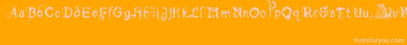 bolt cutter light-Schriftart – Rosa Schriften auf orangefarbenem Hintergrund