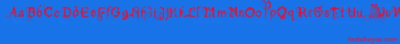 bolt cutter light Font – Red Fonts on Blue Background