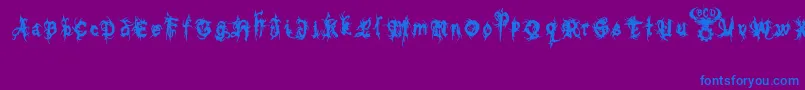 bolt cutter nasty-Schriftart – Blaue Schriften auf violettem Hintergrund