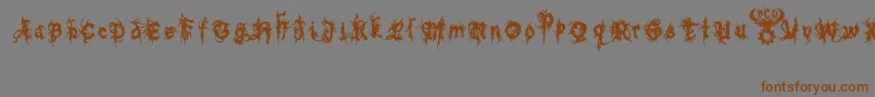 フォントbolt cutter nasty – 茶色の文字が灰色の背景にあります。