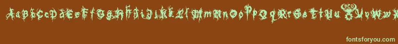 bolt cutter nasty Font – Green Fonts on Brown Background
