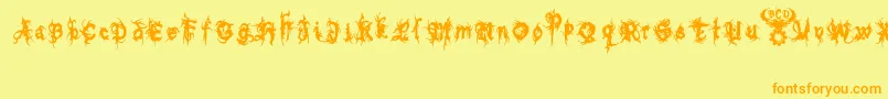bolt cutter nasty Font – Orange Fonts on Yellow Background