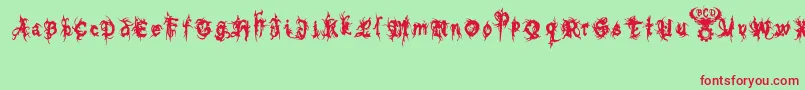 フォントbolt cutter nasty – 赤い文字の緑の背景