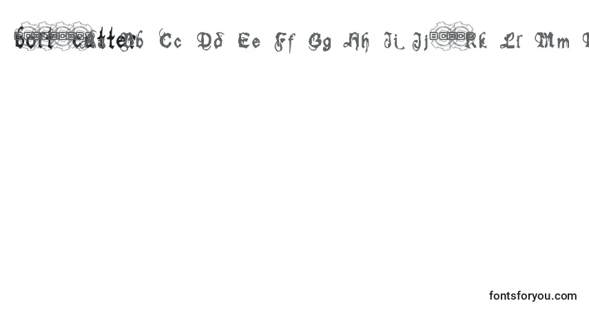 Czcionka Bolt cutter – alfabet, cyfry, specjalne znaki