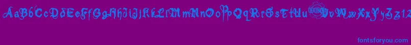 bolt cutter Font – Blue Fonts on Purple Background