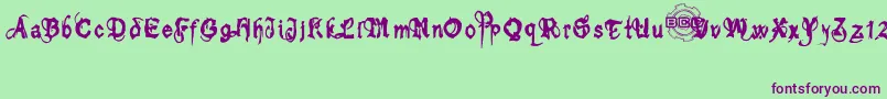 bolt cutter Font – Purple Fonts on Green Background