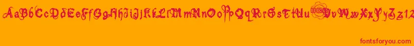 bolt cutter Font – Red Fonts on Orange Background