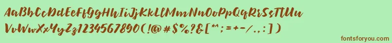 Bolten Regular Font – Brown Fonts on Green Background