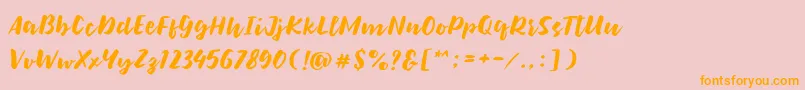 Bolten Regular Font – Orange Fonts on Pink Background