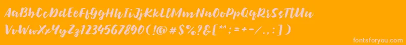 Bolten Regular-Schriftart – Rosa Schriften auf orangefarbenem Hintergrund