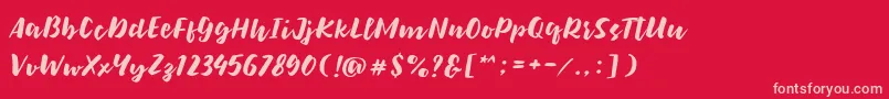 Bolten Regular Font – Pink Fonts on Red Background