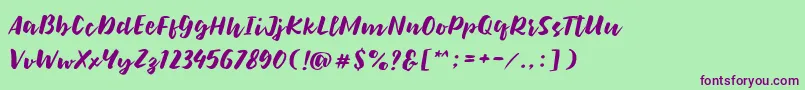 Bolten Regular Font – Purple Fonts on Green Background