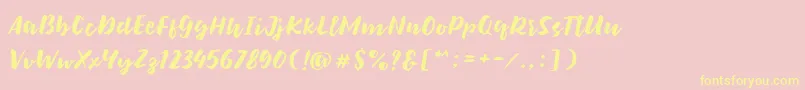 Bolten Regular-Schriftart – Gelbe Schriften auf rosa Hintergrund