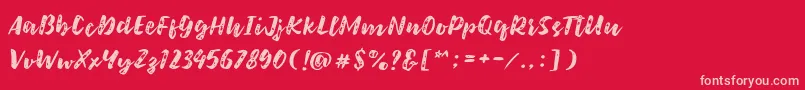 Bolten Rough Font – Pink Fonts on Red Background
