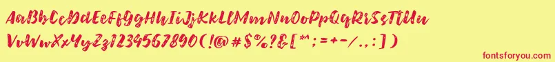 Bolten Rough Font – Red Fonts on Yellow Background
