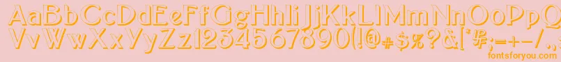 Bolton sans embossed-Schriftart – Orangefarbene Schriften auf rosa Hintergrund