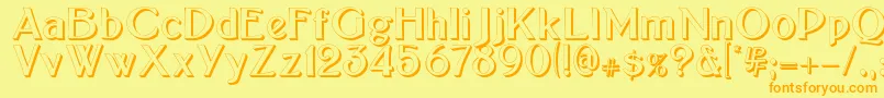 Bolton sans embossed Font – Orange Fonts on Yellow Background