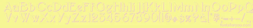 Bolton sans embossed Font – Pink Fonts on Yellow Background