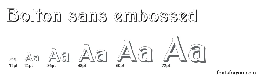 Размеры шрифта Bolton sans embossed