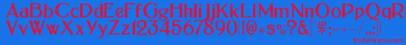 Bolton sans Font – Red Fonts on Blue Background