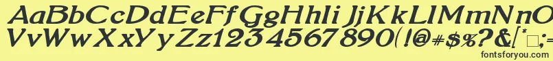 BoltonBoldItalic Font – Black Fonts on Yellow Background