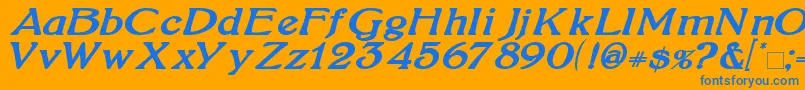 BoltonBoldItalic Font – Blue Fonts on Orange Background