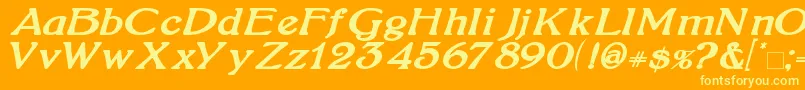 BoltonBoldItalic Font – Yellow Fonts on Orange Background