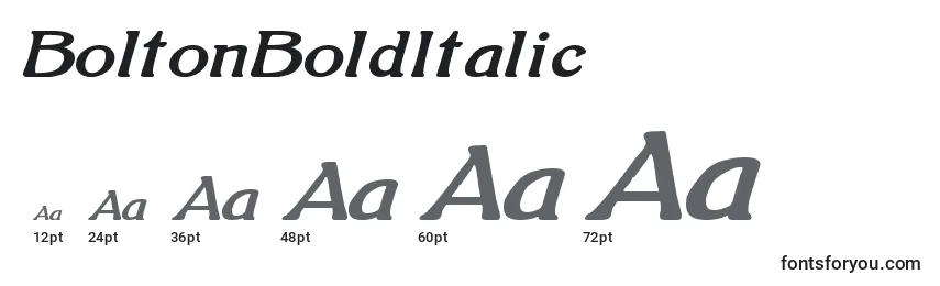 BoltonBoldItalic (121809) Font Sizes