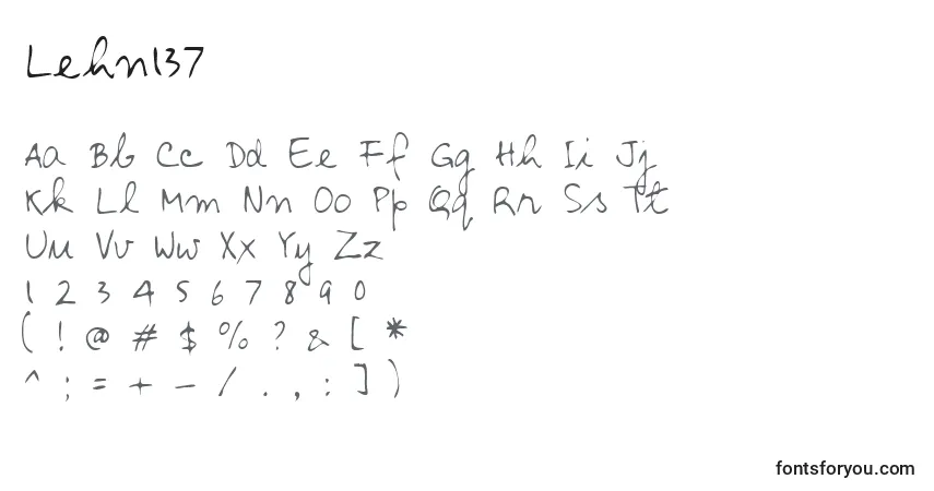 A fonte Lehn137 – alfabeto, números, caracteres especiais