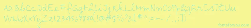 Lehn137 Font – Green Fonts on Yellow Background