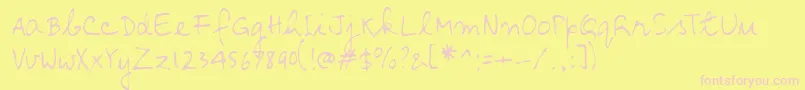 Lehn137 Font – Pink Fonts on Yellow Background